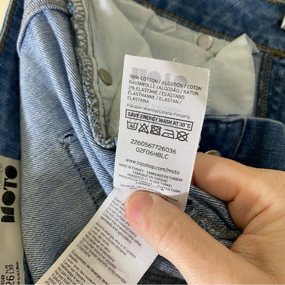 TOPSHOP Women's Moto Mid-rise Medium Wash Distressed Whiskered Jeans, Size 26 - Picture 3 of 12